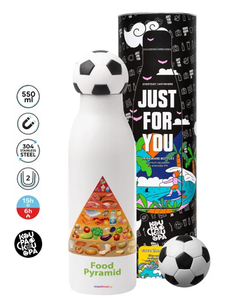 Food pyramid chart — Soccer Metal mug thermos, double wall, 550ml