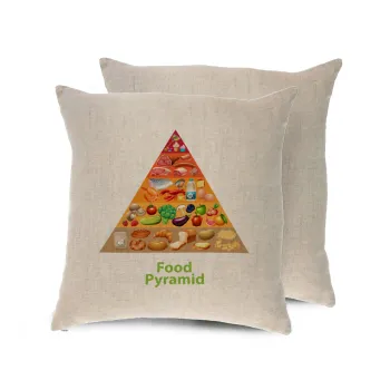Food pyramid chart, Μαξιλάρι καναπέ ΛΙΝΟ 40x40cm περιέχεται το  γέμισμα