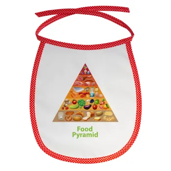 Food pyramid chart, Σαλιάρα μωρού αλέκιαστη με κορδόνι Κόκκινη