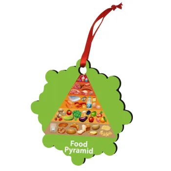 Food pyramid chart, Christmas ornament snowflake wooden 7.5cm