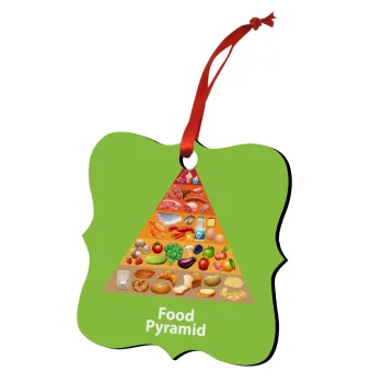 Food pyramid chart, Christmas ornament polygon wooden 7.5cm