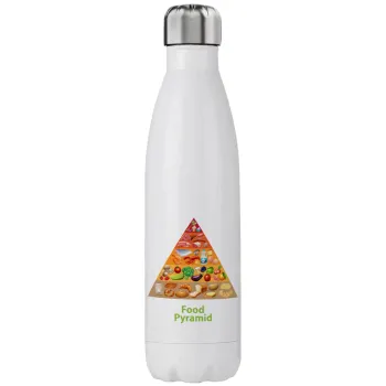 Διατροφική πυραμίδα, Μεταλλικό παγούρι θερμός (Stainless steel), διπλού τοιχώματος, 750ml