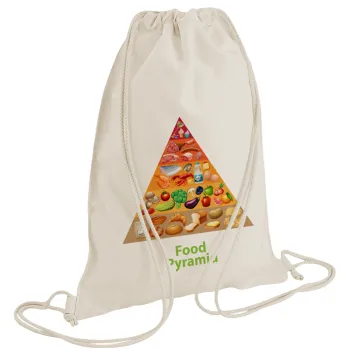 Food pyramid chart, Backpack bag GYMBAG natural (28x40cm)