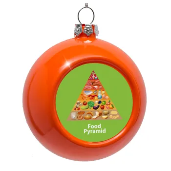 Food pyramid chart, Orange Christmas tree ornament bauble 8cm