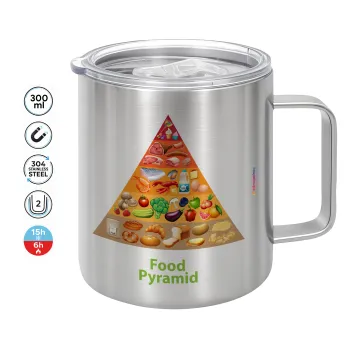 Food pyramid chart, Mug Stainless steel double wall 300ml