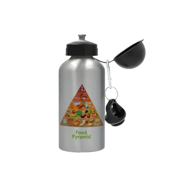 Food pyramid chart, Metallic water jug, Silver, aluminum 500ml