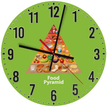 Food pyramid chart, Ρολόι τοίχου ξύλινο (30cm)