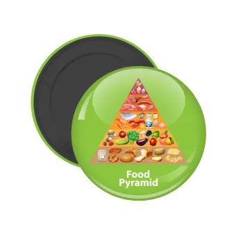 Food pyramid chart, Μαγνητάκι ψυγείου στρογγυλό διάστασης 5cm