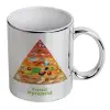 Mug ceramic, silver mirror, 330ml