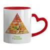 Mug heart red handle, ceramic, 330ml