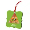 Christmas ornament polygon wooden 7.5cm