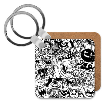 Τερατάκια, Μπρελόκ Ξύλινο τετράγωνο MDF