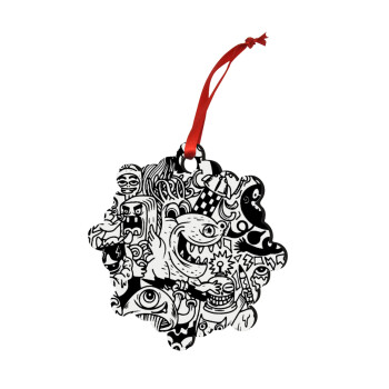 Τερατάκια, Christmas ornament snowflake wooden 7.5cm