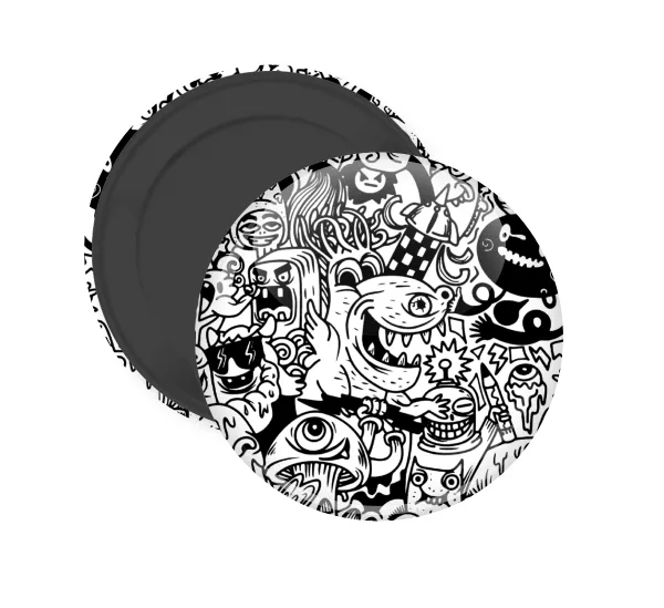 Τερατάκια — Round fridge magnet, 5cm