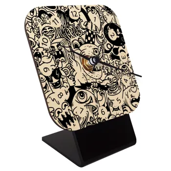 Τερατάκια, Επιτραπέζιο ρολόι σε φυσικό ξύλο (10cm)