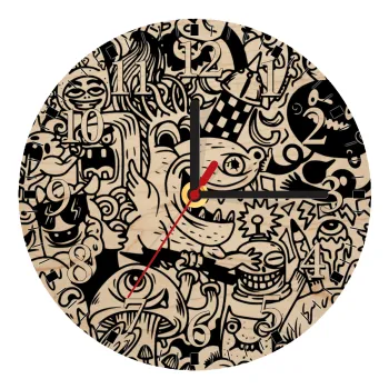 Τερατάκια, Ρολόι τοίχου ξύλινο plywood (20cm)