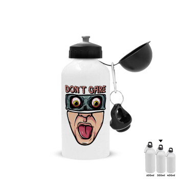 Don't Care, Metal water bottle, White, aluminum 500ml