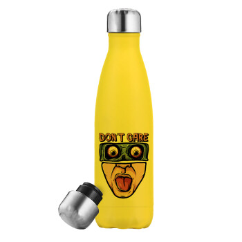 Don't Care, Yellow Stainless Steel Metallic Thermos, double-walled, 500ml