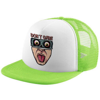 Don't Care, Καπέλο Soft Trucker με Δίχτυ Πράσινο/Λευκό