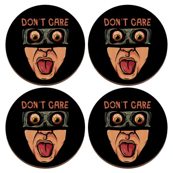 Don't Care, ΣΕΤ x4 Σουβέρ ξύλινα στρογγυλά plywood (9cm)