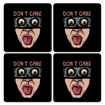 Don't Care, ΣΕΤ 4 Σουβέρ ξύλινα τετράγωνα (9cm)
