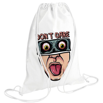 Don't Care, Τσάντα πλάτης πουγκί GYMBAG λευκή (28x40cm)