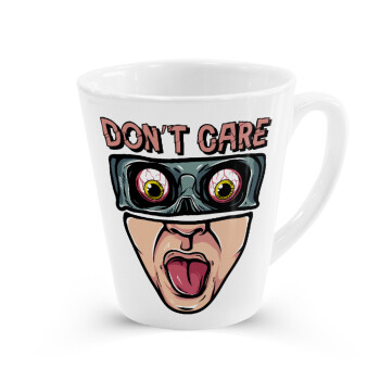 Don't Care, Κούπα κωνική Latte Λευκή, κεραμική, 300ml