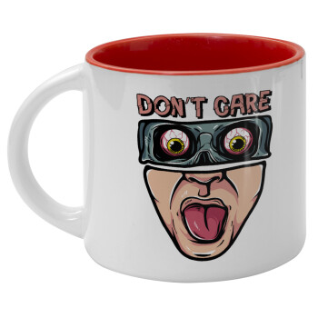 Don't Care, Κούπα κεραμική 400ml Λευκή/Κόκκινη