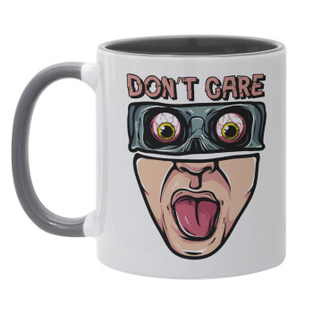 Don't Care, Mug colored grey, ceramic, 330ml