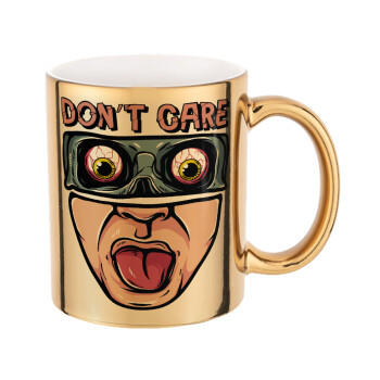 Don't Care, Mug ceramic, gold mirror, 330ml