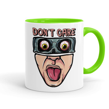 Don't Care, Mug colored light green, ceramic, 330ml