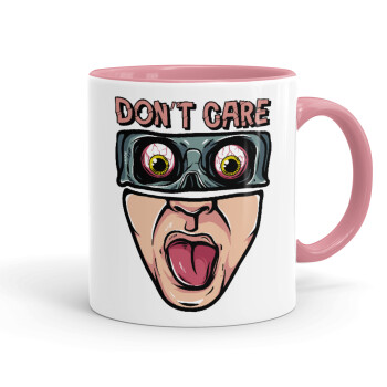 Don't Care, Mug colored pink, ceramic, 330ml