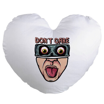 Don't Care, Μαξιλάρι καναπέ καρδιά 40x40cm περιέχεται το  γέμισμα