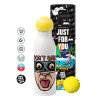 Tennis ball Metal mug thermos White, double wall, 550ml