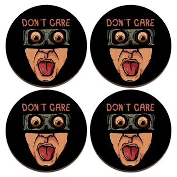 Don't Care, ΣΕΤ x4 Σουβέρ ξύλινα στρογγυλά plywood (9cm)