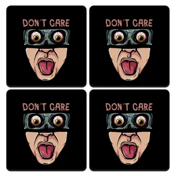 Don't Care, ΣΕΤ 4 Σουβέρ ξύλινα τετράγωνα (9cm)