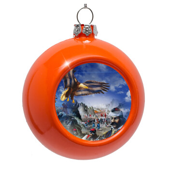 25η Μαρτίου 1821 Εθνική Επέτειος, Orange Christmas tree ornament bauble 8cm