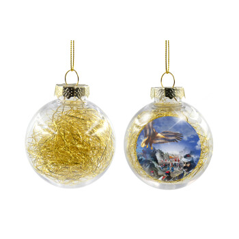 25η Μαρτίου 1821 Εθνική Επέτειος, Χριστουγεννιάτικη μπάλα δένδρου διάφανη με χρυσό γέμισμα 8cm
