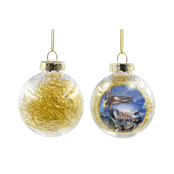25η Μαρτίου 1821 Εθνική Επέτειος, Transparent Christmas tree ball ornament with gold filling 8cm