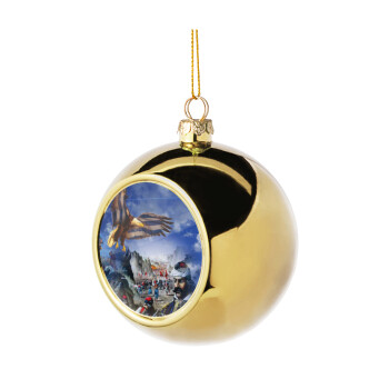 25η Μαρτίου 1821 Εθνική Επέτειος, Χριστουγεννιάτικη μπάλα δένδρου Χρυσή 8cm
