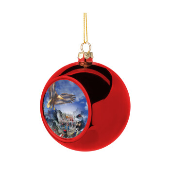 25η Μαρτίου 1821 Εθνική Επέτειος, Χριστουγεννιάτικη μπάλα δένδρου Κόκκινη 8cm