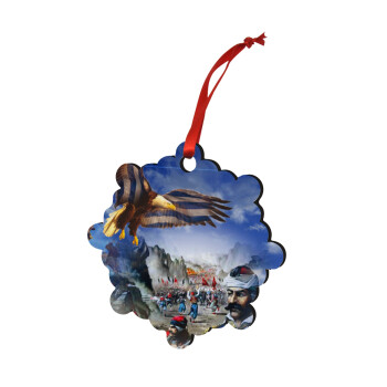 25η Μαρτίου 1821 Εθνική Επέτειος, Christmas ornament snowflake wooden 7.5cm