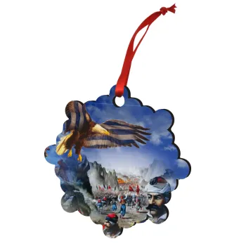 25η Μαρτίου 1821 Εθνική Επέτειος, Στολίδι Χριστουγεννιάτικο στολίδι snowflake ξύλινο 7.5cm