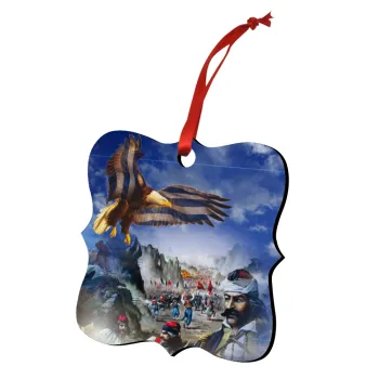 25η Μαρτίου 1821 Εθνική Επέτειος, Christmas ornament polygon wooden 7.5cm