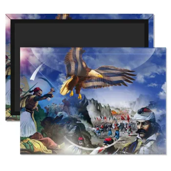 25η Μαρτίου 1821 Εθνική Επέτειος, Ορθογώνιο μαγνητάκι ψυγείου διάστασης 9x6cm