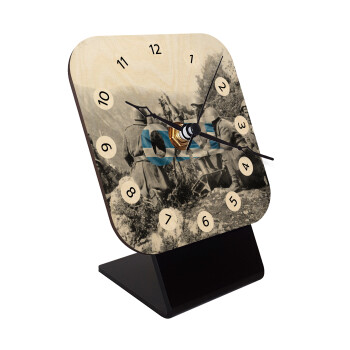 28η οκτωβρίου 1940, Quartz Table clock in natural wood (10cm)