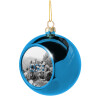 Blue Christmas tree ball ornament 8cm