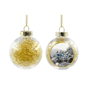 28η οκτωβρίου 1940, Transparent Christmas tree ball ornament with gold filling 8cm