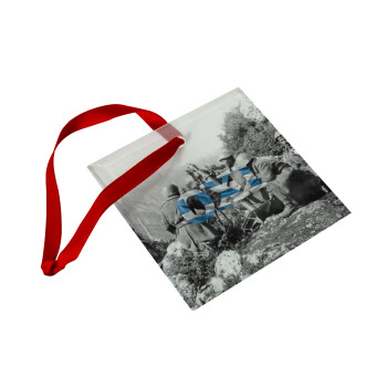 28η οκτωβρίου 1940, Christmas ornament, glass square ornament 9x9cm