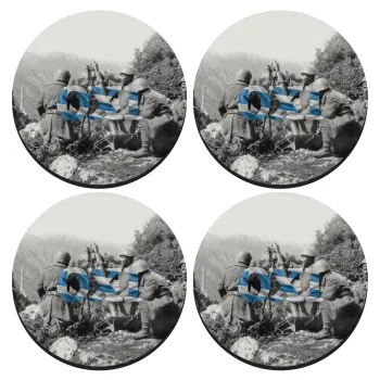 28η οκτωβρίου 1940, SET of 4 round wooden coasters (9cm)